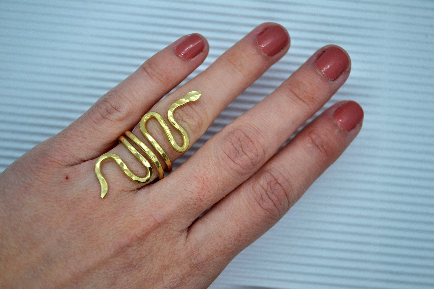 Snake Ring ,Ancient Greek Ring, Greek Gold Ring, Statement Ring, Spiral Ring, Wrap Ring, Wide Ring, Simple Ring, Cuff Ring, Brass Ring