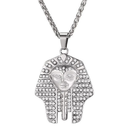 Stainless Steel Ancient Egypt Pharaoh Pendant Head Necklace