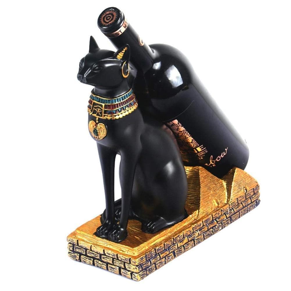 Statues & Sculptures Egyptian Cat God Wine Rack Black Cat Retro Wine Rack Resin Crafts Living Room Decoration Ancient Egyptian God Bottle Rack|Statues & Sculptures| Ancient Treasures Ancientreasures Viking Odin Thor Mjolnir Celtic Ancient Egypt Norse Norse Mythology