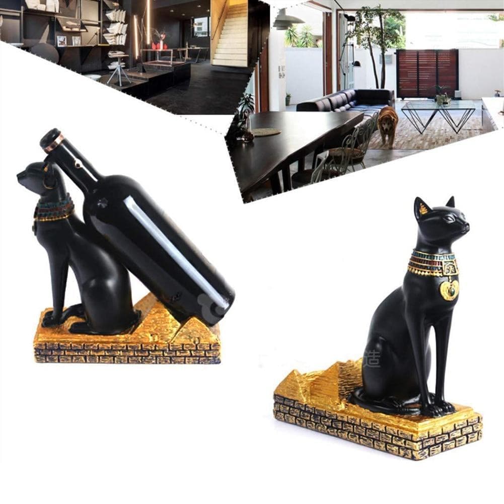 Statues & Sculptures Egyptian Cat God Wine Rack Black Cat Retro Wine Rack Resin Crafts Living Room Decoration Ancient Egyptian God Bottle Rack|Statues & Sculptures| Ancient Treasures Ancientreasures Viking Odin Thor Mjolnir Celtic Ancient Egypt Norse Norse Mythology