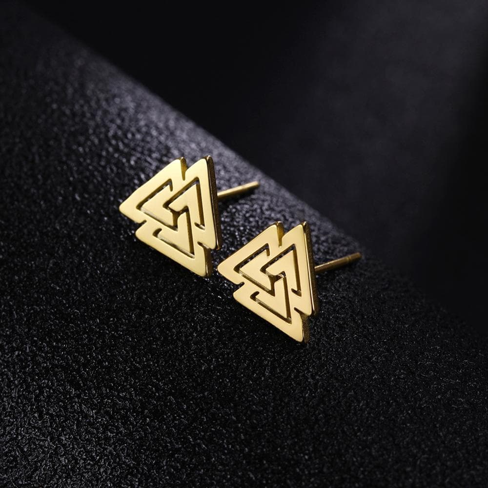 Stud Earrings Celtic Triskelion Triquetra Valknut Stainless Steel Earrings Ancient Treasures Ancientreasures Viking Odin Thor Mjolnir Celtic Ancient Egypt Norse Norse Mythology