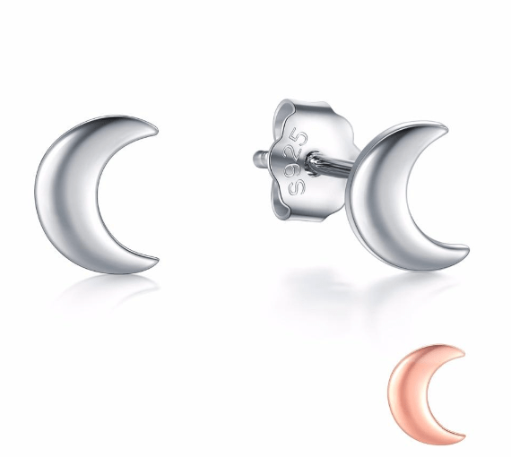 Stud Earrings Modian New 2019 Solid 925 Sterling Silver Rose Gold Color Moon Stud Earrings For Women Trendy Small Exquisite Jewelry Bijoux|moon stud earring|stud earringsstud earrings for women Ancient Treasures Ancientreasures Viking Odin Thor Mjolnir Celtic Ancient Egypt Norse Norse Mythology