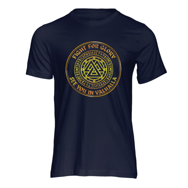 T-Shirts Navy Blue / S See You in Valhalla T-Shirt Ancient Treasures Ancientreasures Viking Odin Thor Mjolnir Celtic Ancient Egypt Norse Norse Mythology