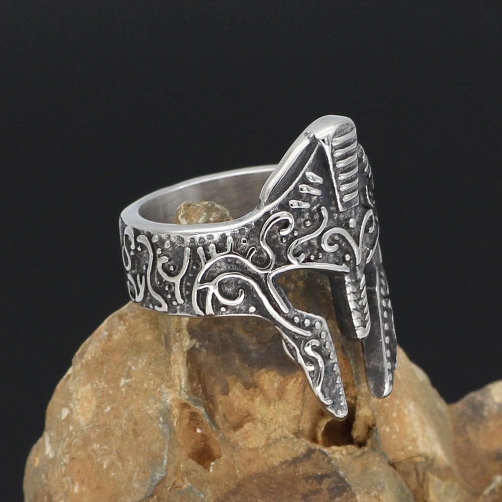 US9 Stainless Steel Viking Helmet Ring