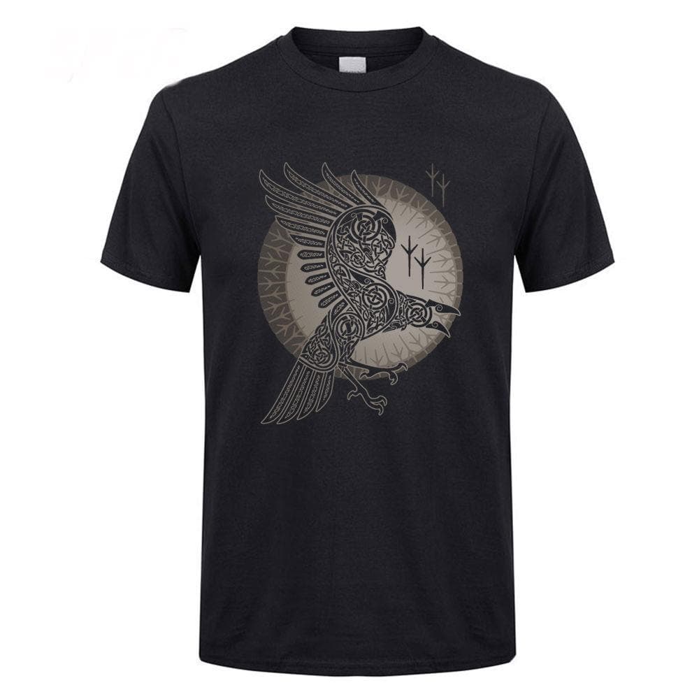 Viking Black / XS Raven of Odin T-Shirt Ancient Treasures Ancientreasures Viking Odin Thor Mjolnir Celtic Ancient Egypt Norse Norse Mythology