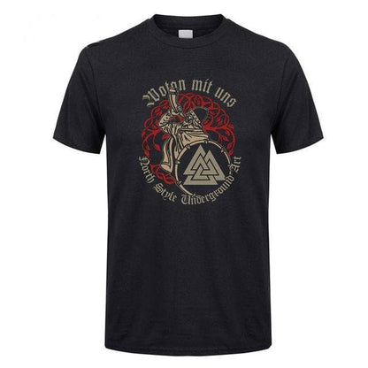 Viking Black / XS Wotan Mit Uns - Odin is with us Viking T Shirt Ancient Treasures Ancientreasures Viking Odin Thor Mjolnir Celtic Ancient Egypt Norse Norse Mythology