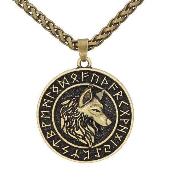 Viking Rune Wolf Necklace - Ancient Treasures