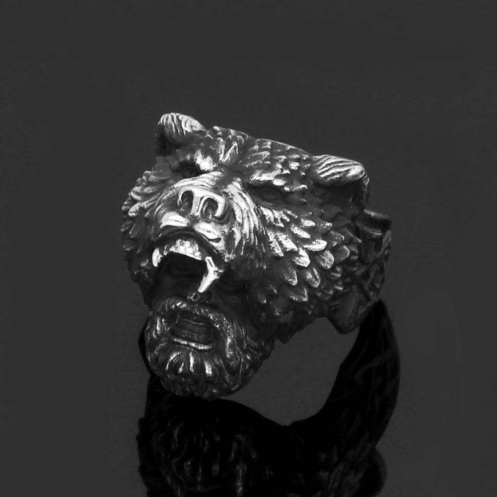 Viking Default Title Stainless Steel Berserker Bear Skin Ring