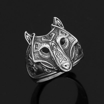 Viking Default Title Stainless Steel Fenrir The Norse Wolf Ring