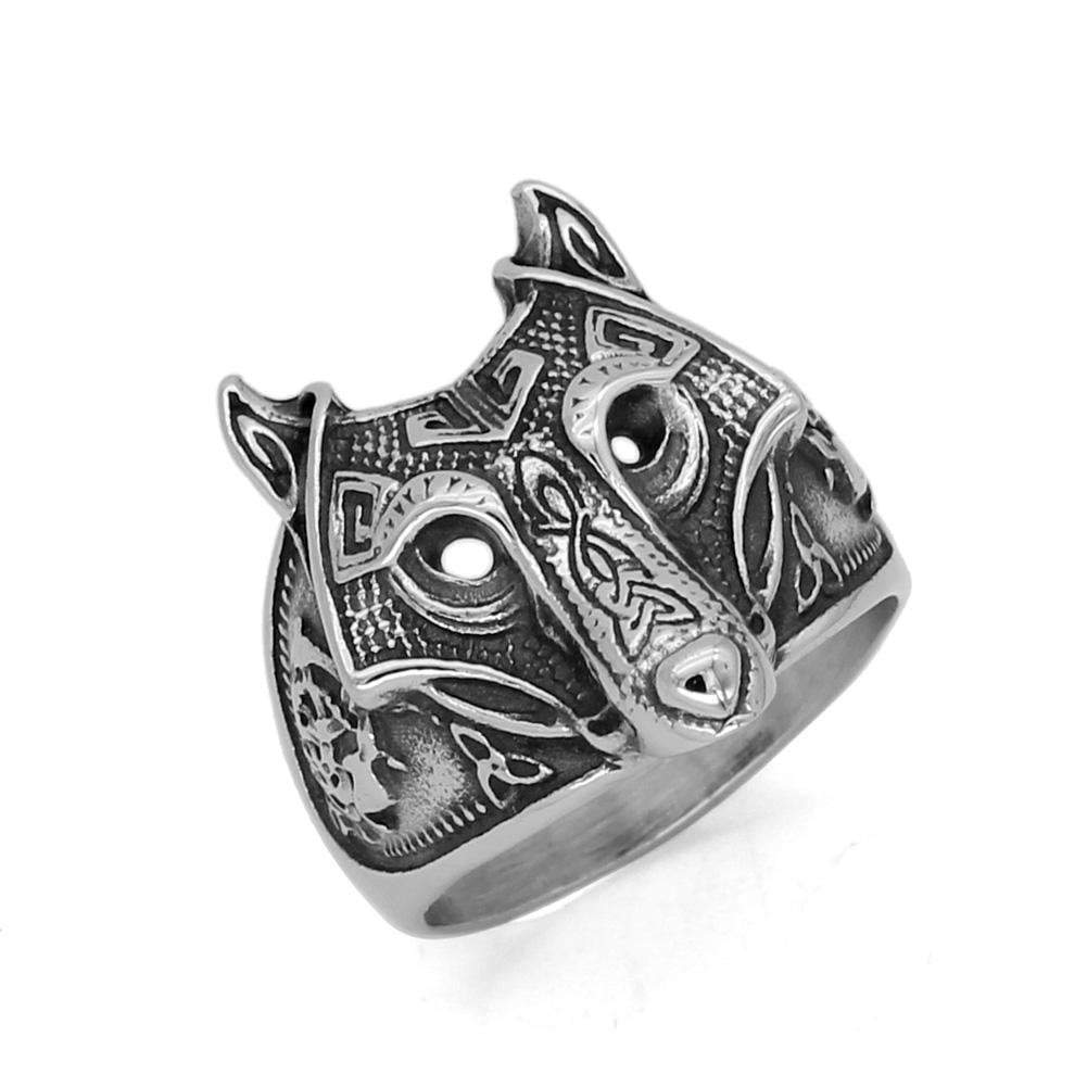 Viking Default Title Stainless Steel Fenrir The Norse Wolf Ring