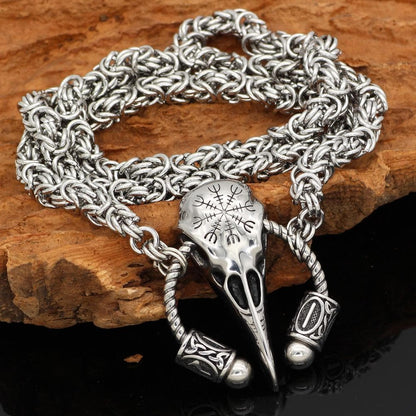 Viking Default Title Stainless Steel Helm of Awe Necklace Handmade Chain