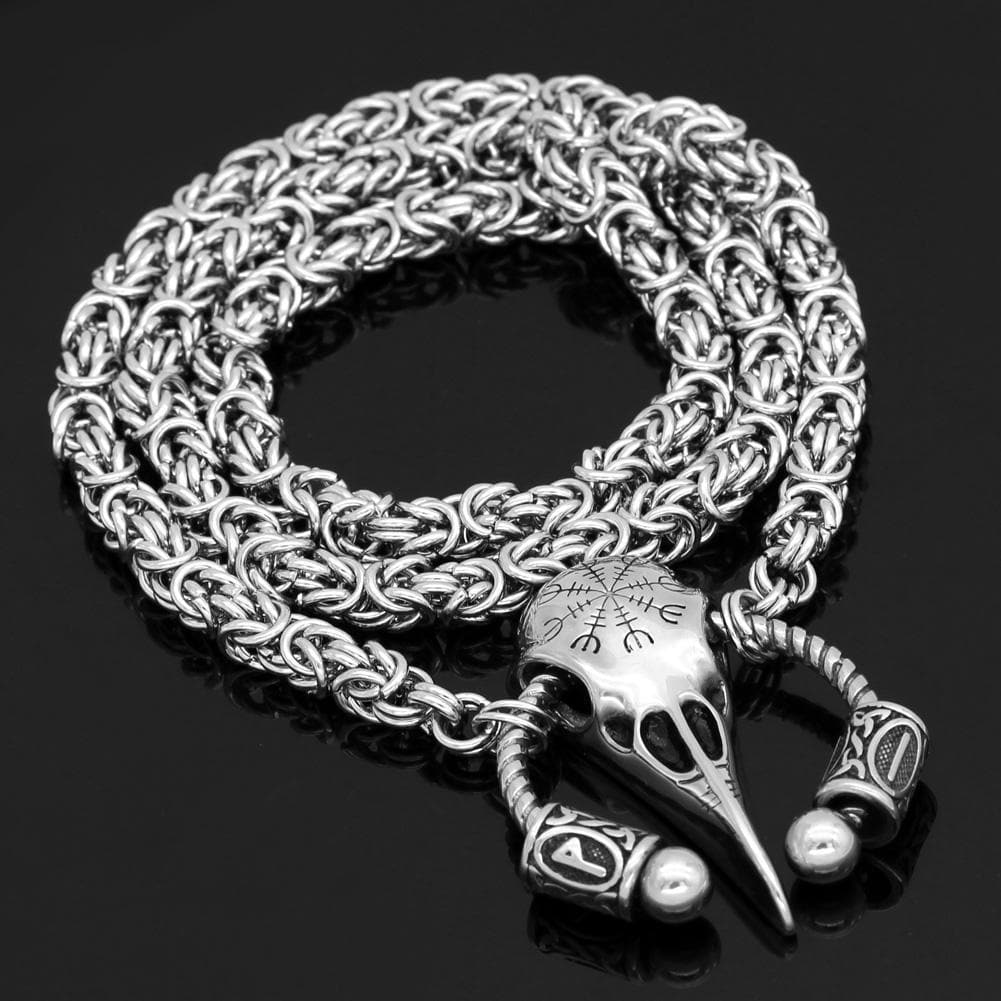 Viking Default Title Stainless Steel Helm of Awe Necklace Handmade Chain