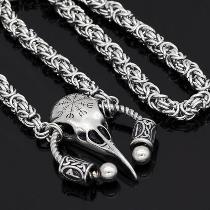 Viking Default Title Stainless Steel Helm of Awe Necklace Handmade Chain