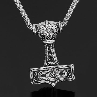 Viking Default Title Stainless Steel Mjölnir Necklace With Norse Symbols