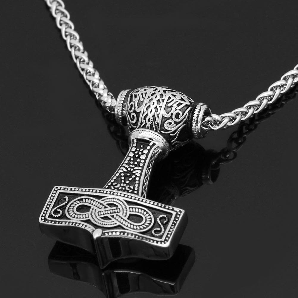 Viking Default Title Stainless Steel Mjölnir Necklace With Norse Symbols