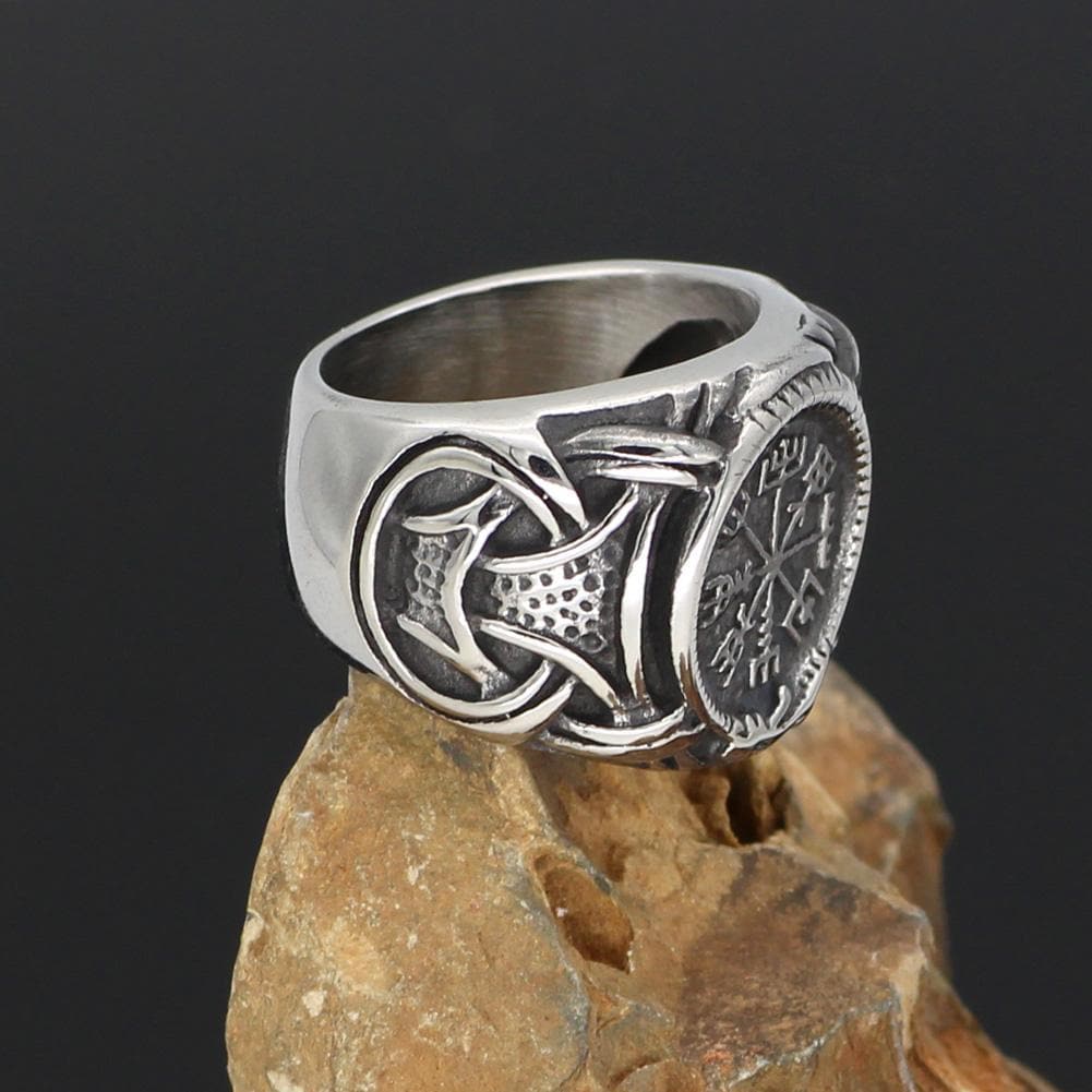 Viking Default Title Stainless Steel Vegvisir Norse Ring