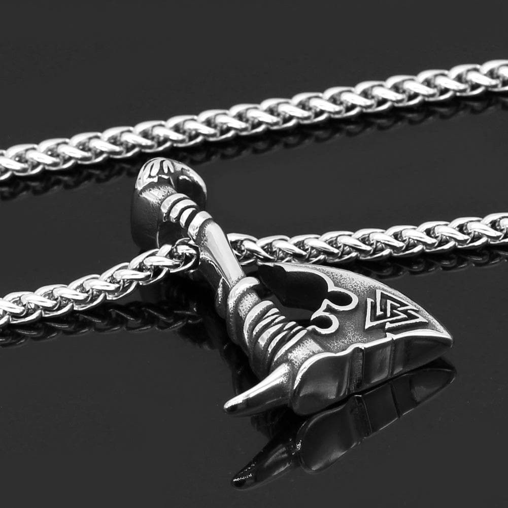Viking Default Title Stainless Steel Viking Axe Necklace with Valknut Symbol