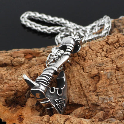 Viking Default Title Stainless Steel Viking Axe Necklace with Valknut Symbol