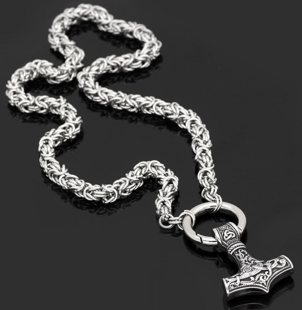 Viking HANDMADE King Chain Viking Mjolnir Necklace Ancient Treasures Ancientreasures Viking Odin Thor Mjolnir Celtic Ancient Egypt Norse Norse Mythology