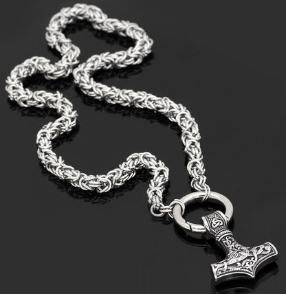 Viking HANDMADE King Chain Viking Mjolnir Necklace Ancient Treasures Ancientreasures Viking Odin Thor Mjolnir Celtic Ancient Egypt Norse Norse Mythology