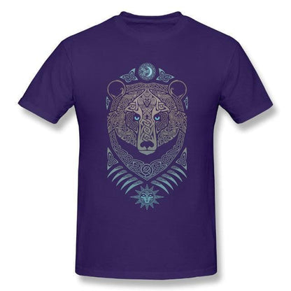 Viking Purple / S Viking Bear T-Shirt Ancient Treasures Ancientreasures Viking Odin Thor Mjolnir Celtic Ancient Egypt Norse Norse Mythology