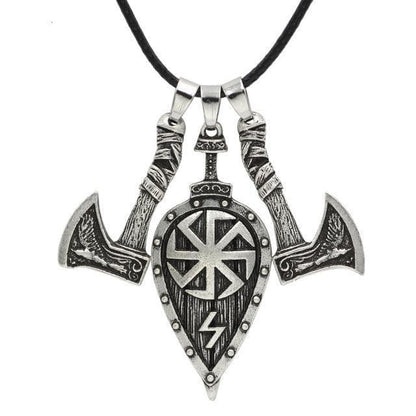 Viking Silver Plating Axes and Shield Viking Necklace Ancient Treasures Ancientreasures Viking Odin Thor Mjolnir Celtic Ancient Egypt Norse Norse Mythology