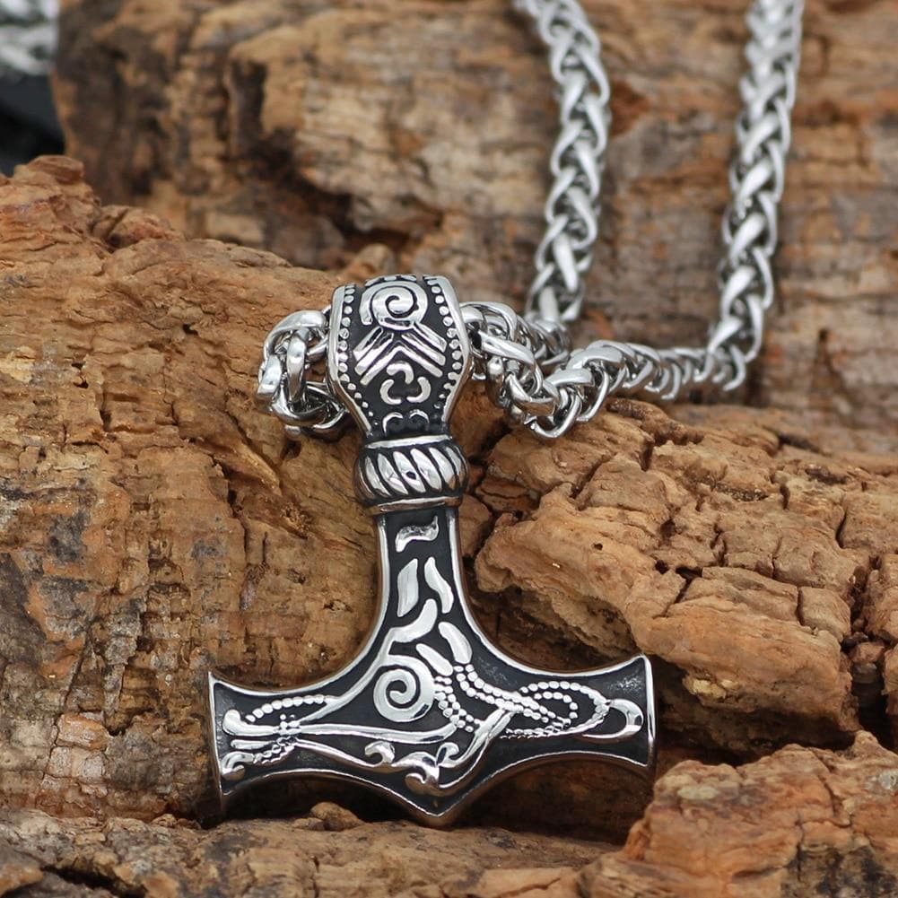 Viking Silver Viking Mjolnir Stainless Steel Necklace