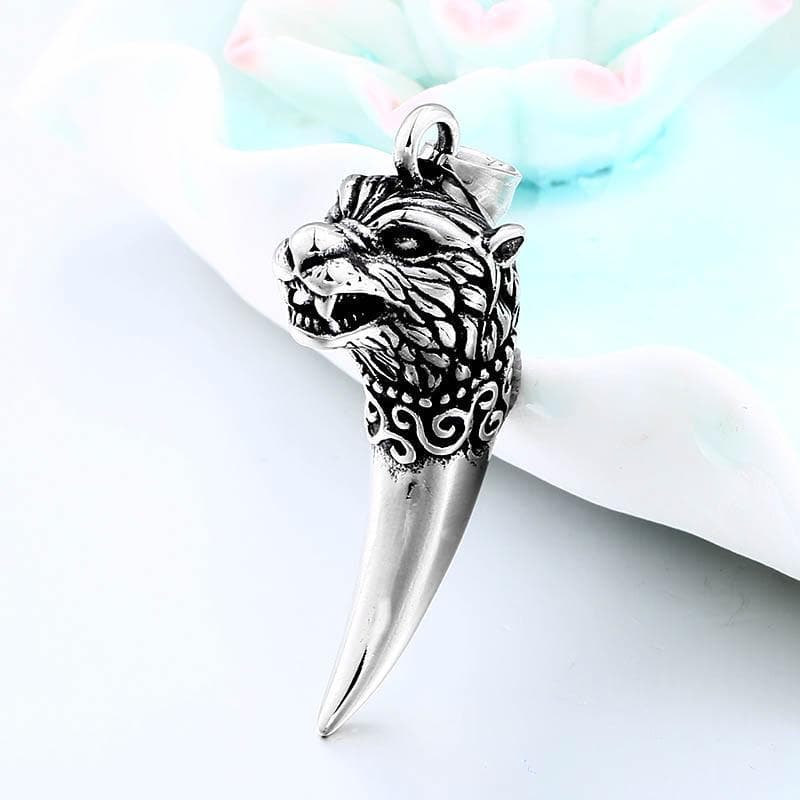 Viking Stainless Steel Antique Wolf Fang Pendant Necklace Ancient Treasures Ancientreasures Viking Odin Thor Mjolnir Celtic Ancient Egypt Norse Norse Mythology