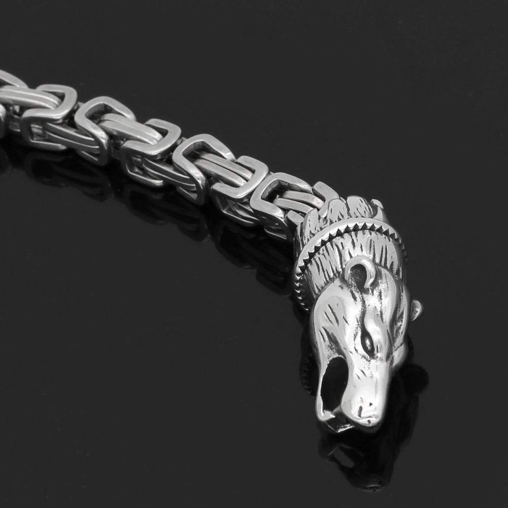 Viking Stainless Steel Viking Fenrir Wolf Bracelet