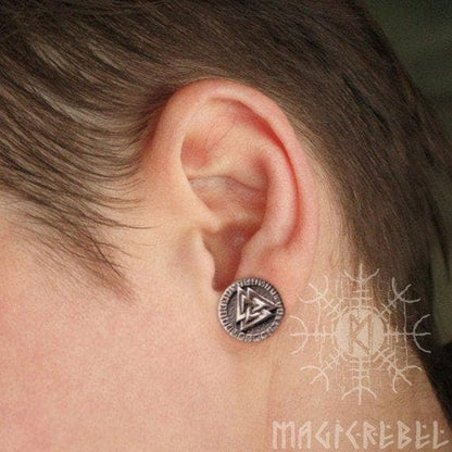 Viking Sterling 925 Silver Valknut Futhark Runes Earring Ancient Treasures Ancientreasures Viking Odin Thor Mjolnir Celtic Ancient Egypt Norse Norse Mythology