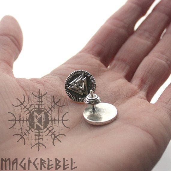 Viking Sterling 925 Silver Valknut Futhark Runes Earring Ancient Treasures Ancientreasures Viking Odin Thor Mjolnir Celtic Ancient Egypt Norse Norse Mythology