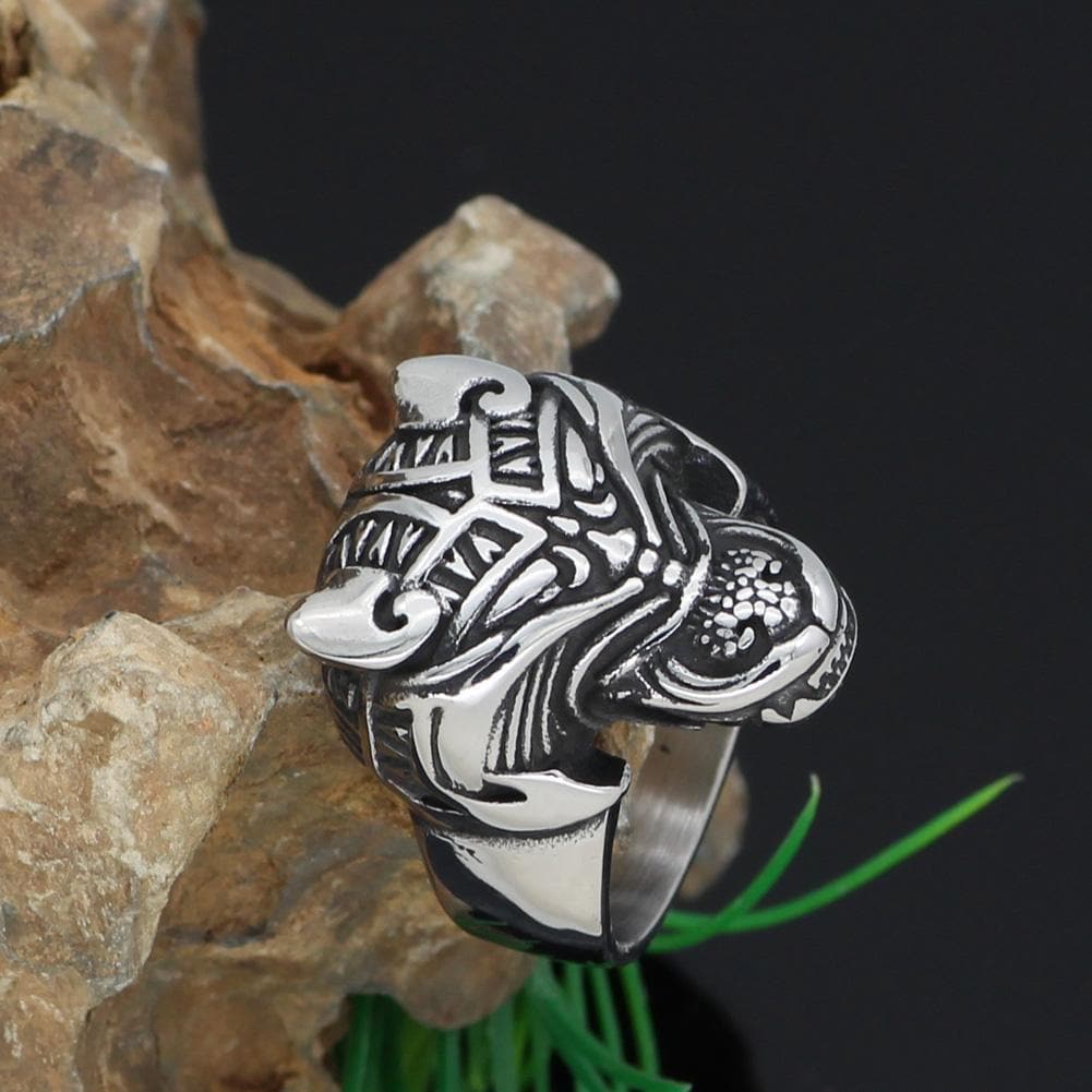 Viking US9 Stainless Steel Viking Bear Ring