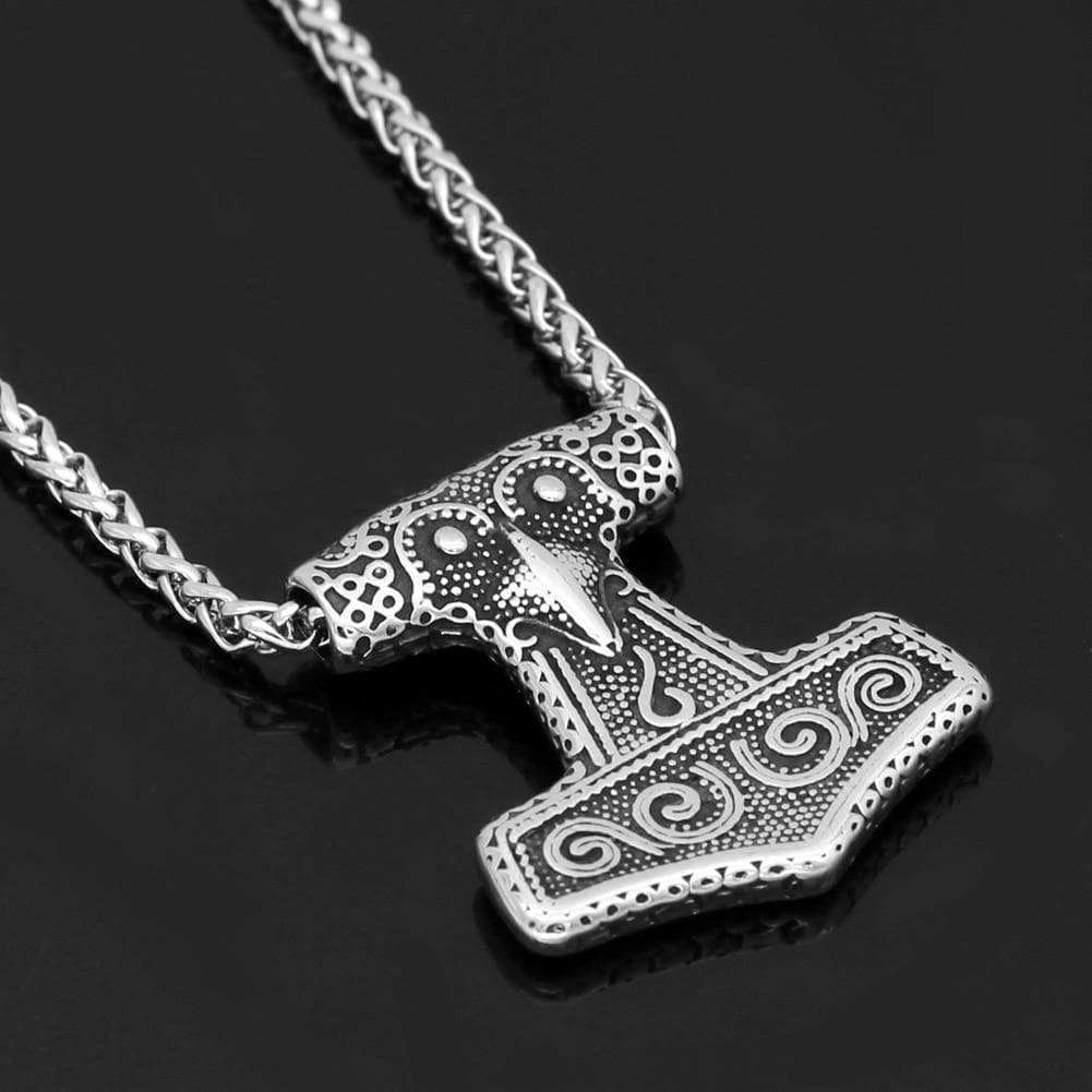 Viking Viking Raven Mjolnir Necklace