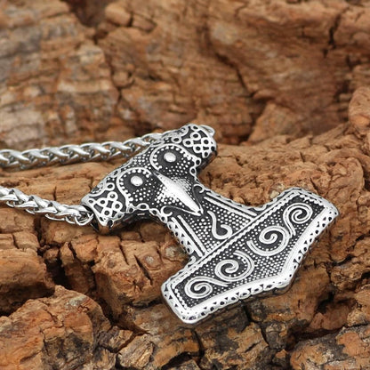 Viking Viking Raven Mjolnir Necklace