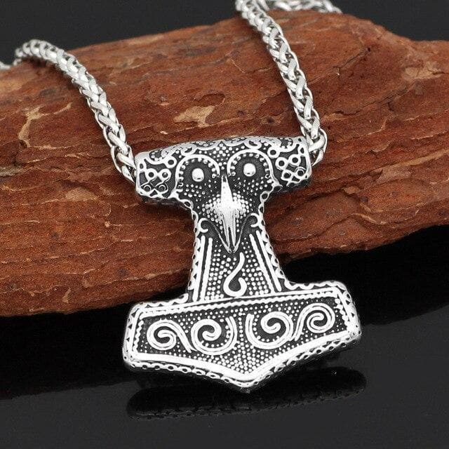 Viking Viking Raven Mjolnir Necklace