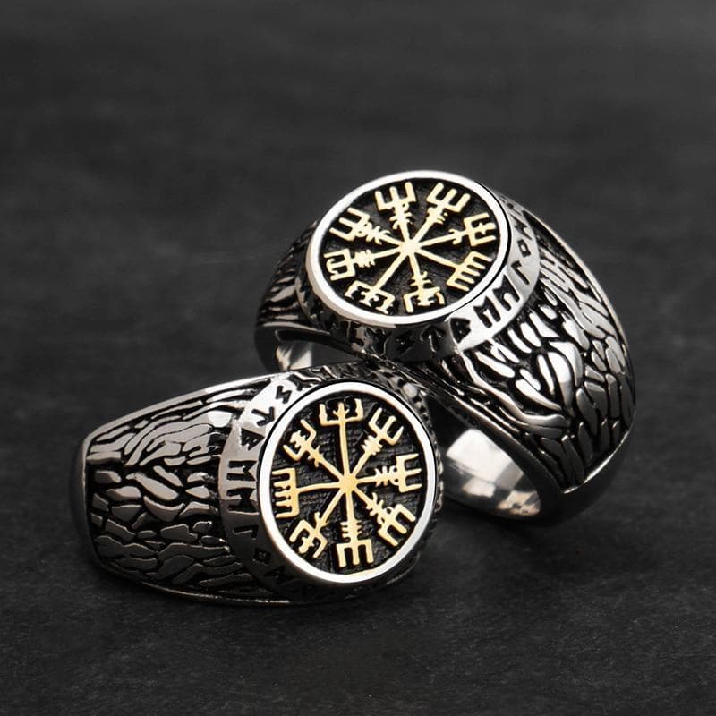 Viking Viking Vegvisir Compass Stainless Steel Ring