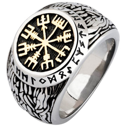 Viking Viking Vegvisir Compass Stainless Steel Ring