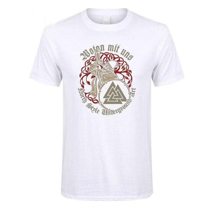 Viking White / XS Wotan Mit Uns - Odin is with us Viking T Shirt Ancient Treasures Ancientreasures Viking Odin Thor Mjolnir Celtic Ancient Egypt Norse Norse Mythology