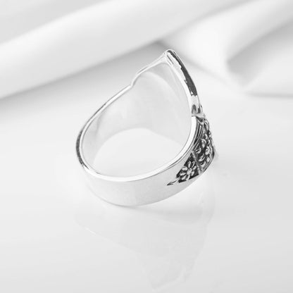 Vikings 925 Silver Fashion Ring With Leaves Patterns, Unique Handcrafted Jewelry Ancient Treasures Ancientreasures Viking Odin Thor Mjolnir Celtic Ancient Egypt Norse Norse Mythology