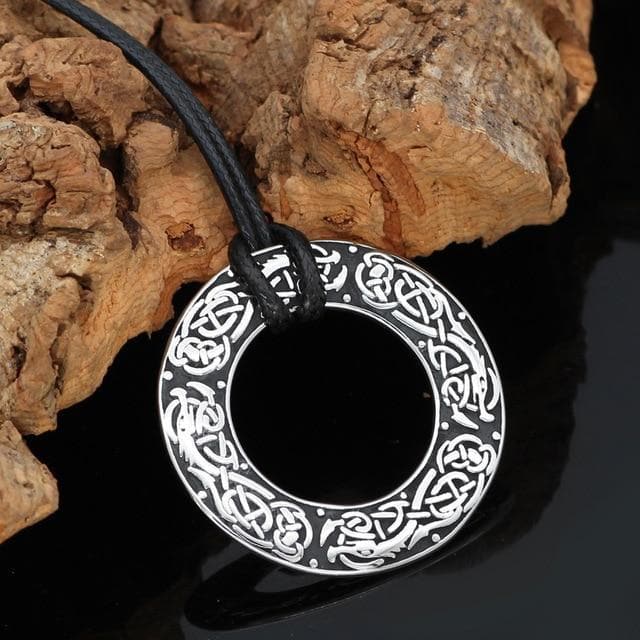 Vikings And Nordic Leather Chain / Medium Viking Dragon Dreki Jormungand Necklace