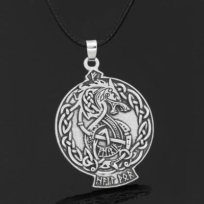 Vikings And Nordic Leather-chain Viking Dragon Necklace