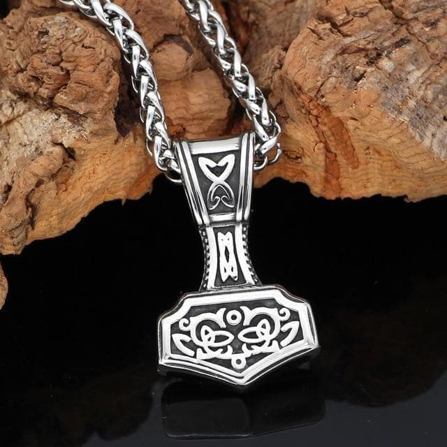 Vikings And Nordic Metal-chain Viking Thor Hammer Mjölnir Knot Scandinavian Necklace