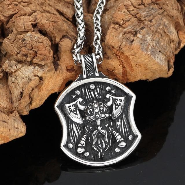 Vikings And Nordic Necklace Viking Odin Shield Axe Warrior Necklace