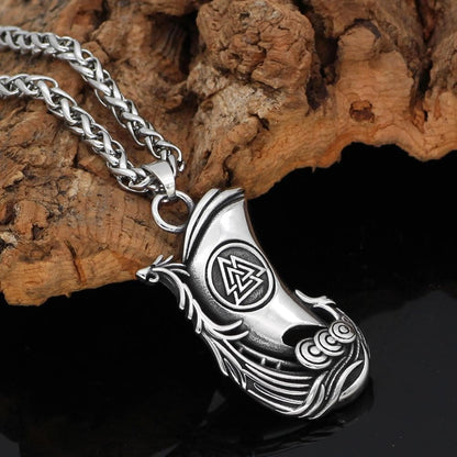 Vikings And Nordic Viking Odin's Raven Huginn and Muninn Necklace