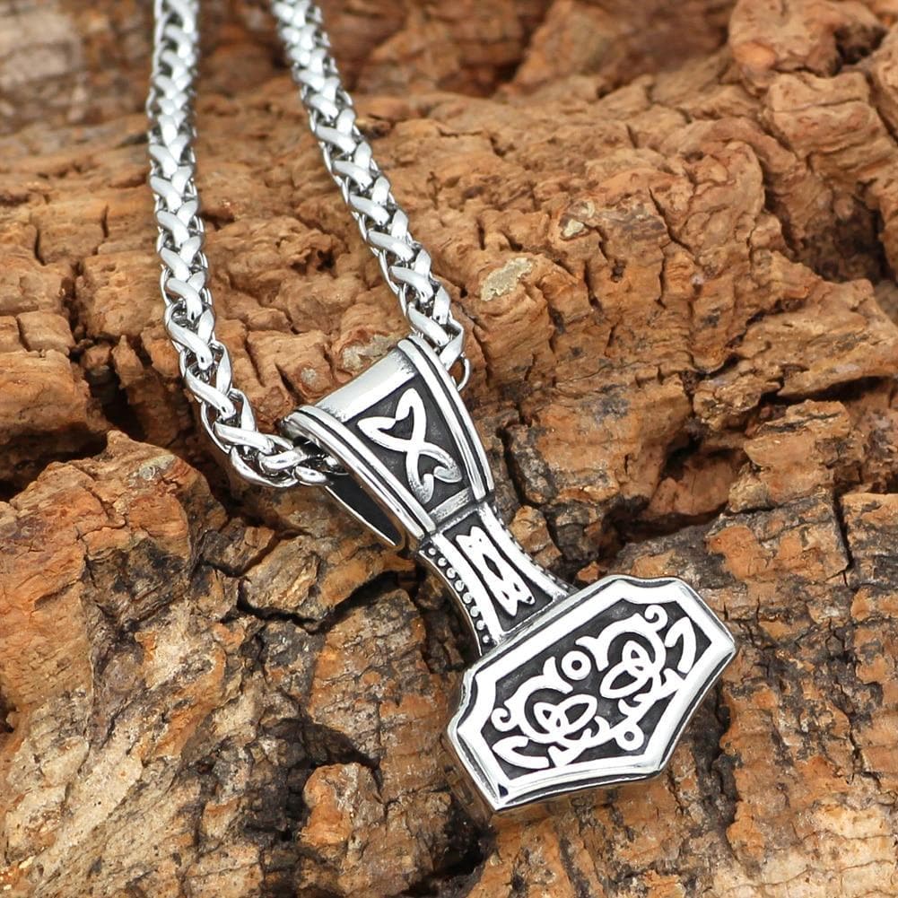 Vikings And Nordic Viking Thor Hammer Mjölnir Knot Scandinavian Necklace