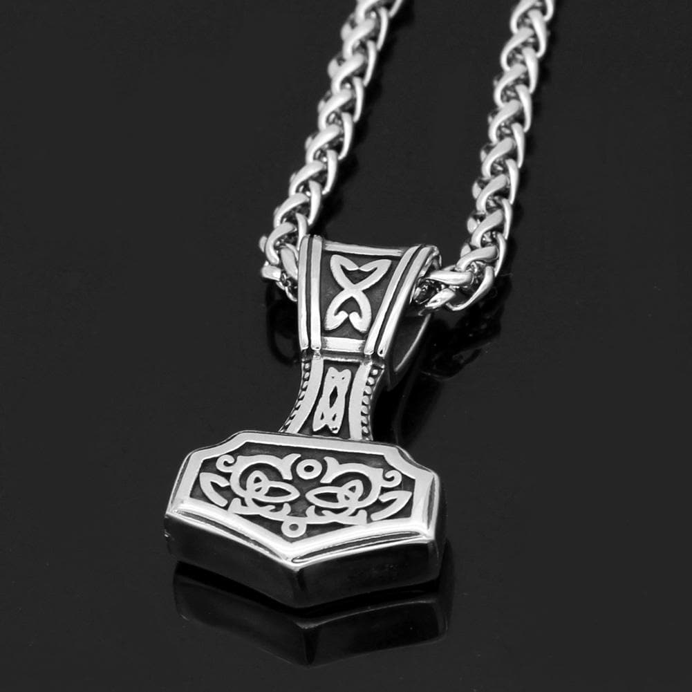 Vikings And Nordic Viking Thor Hammer Mjölnir Knot Scandinavian Necklace