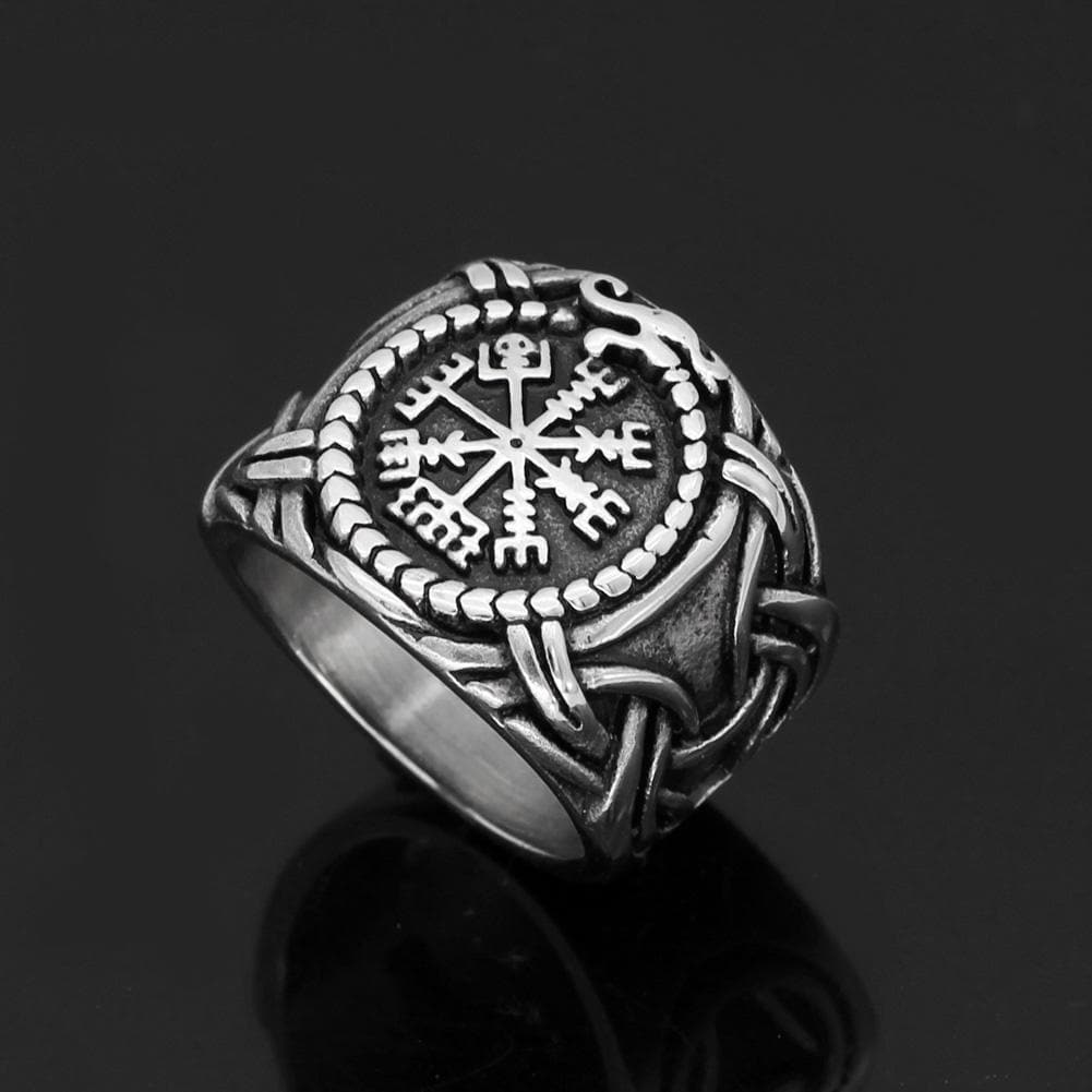 Vikings And Nordic Viking Vegvisir Nordic Dragon Ring