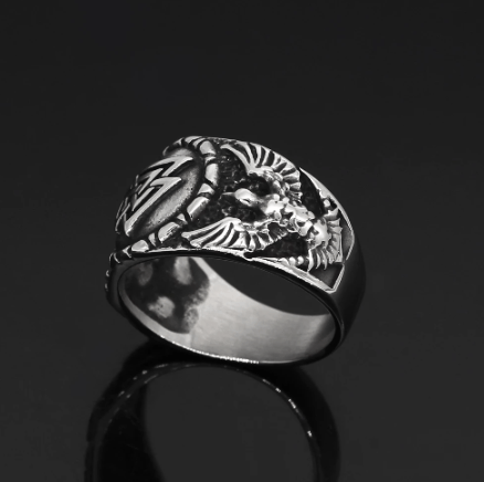 Vikings Raven and Valknut Stainless Steel Ring Ancient Treasures Ancientreasures Viking Odin Thor Mjolnir Celtic Ancient Egypt Norse Norse Mythology