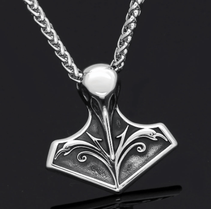 Vikings Raven Mjolnir Stainless Steel Pendant Necklace Ancient Treasures Ancientreasures Viking Odin Thor Mjolnir Celtic Ancient Egypt Norse Norse Mythology