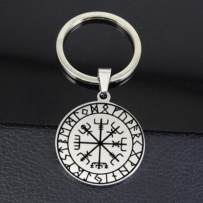 Vikings Vegvisir in Runic Circle Stainless Steel Keychain Ancient Treasures Ancientreasures Viking Odin Thor Mjolnir Celtic Ancient Egypt Norse Norse Mythology